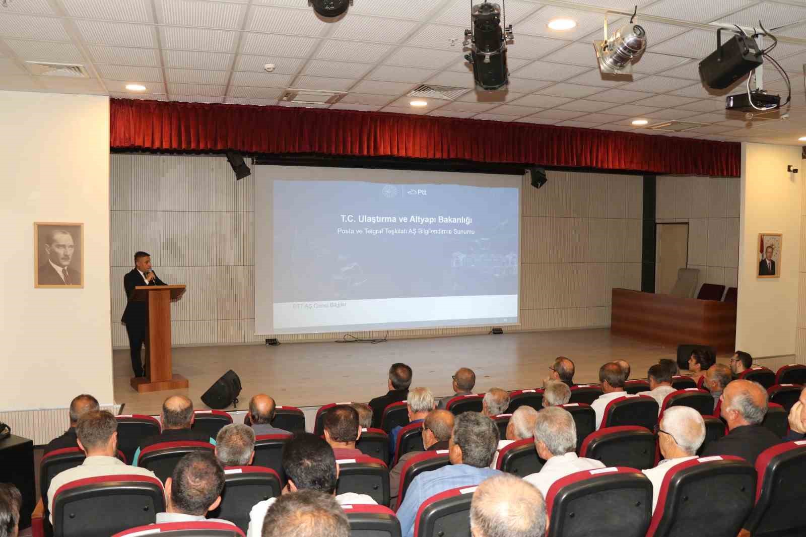 PTT hizmetleri Oltu'da tanıtıldı: Muhtar ve esnaflara bilgilendirme toplantısı düzenlendi