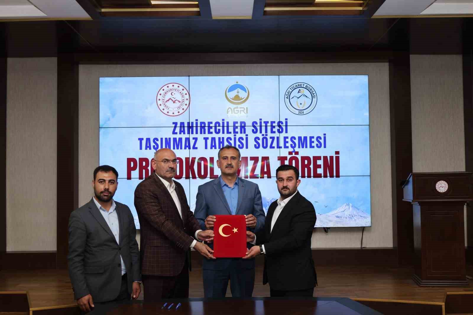 Ağrı'da zahirecilik sektörüne yönelik yatırım için taşınmaz tahsis edildi