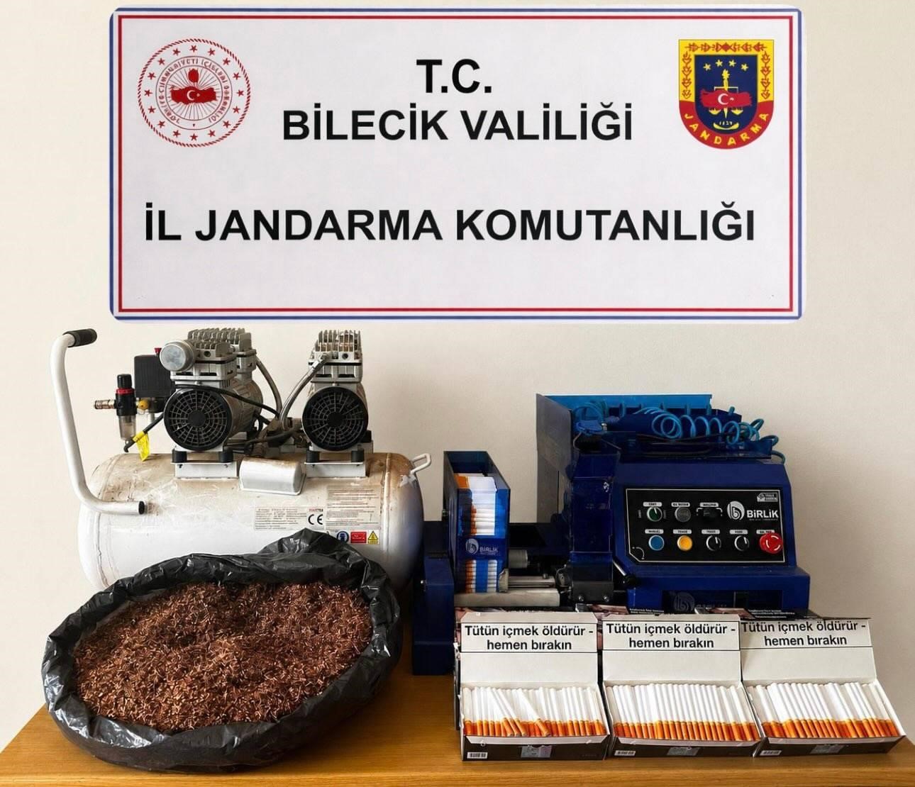 Bilecik'te 5 ayrı adreste yapılan baskında 3 bin 200 kaçak makaron ele geçirildi