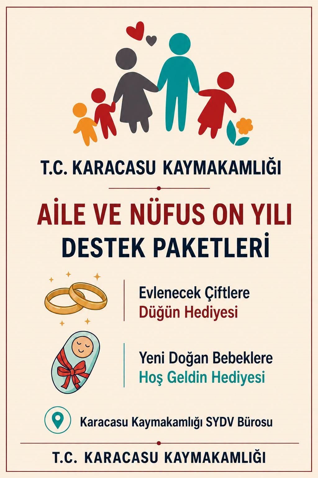 Karacasu'da ailelere düğün ve 'Hoş Geldin Bebek' desteği