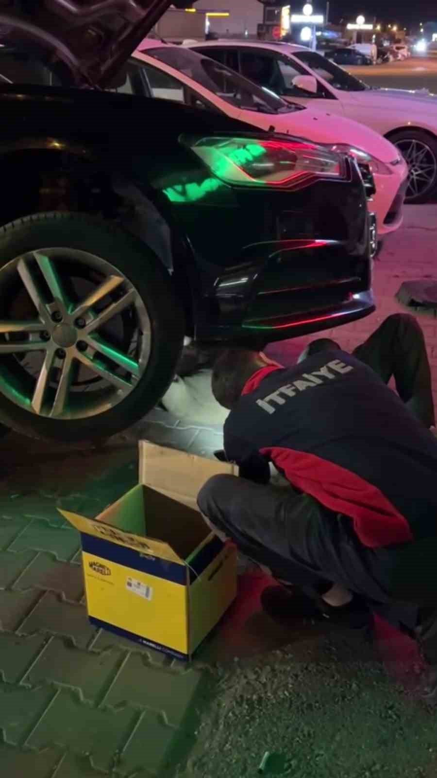 Yunanistan’dan Bolu’ya otomobilin motorunda gelen minik misafir
