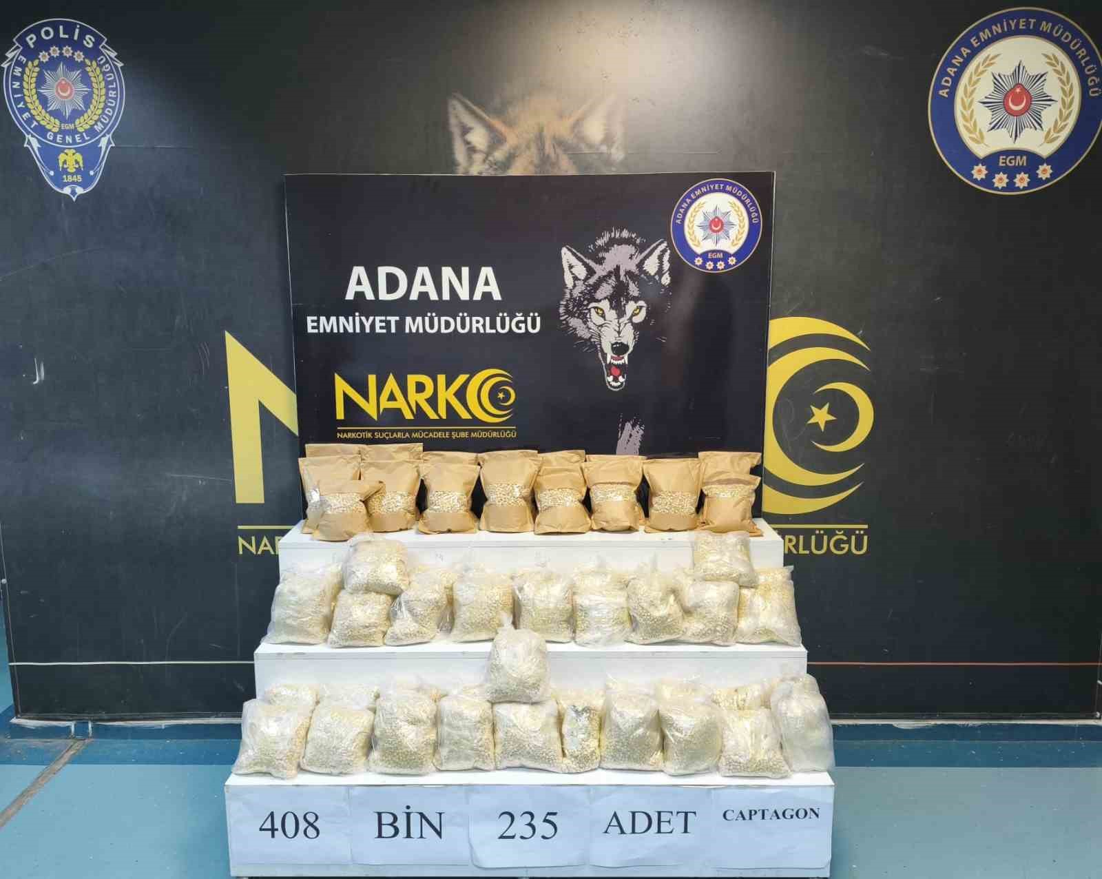Adana’da 408 bin 235 uyuşturucu hap ele geçirildi