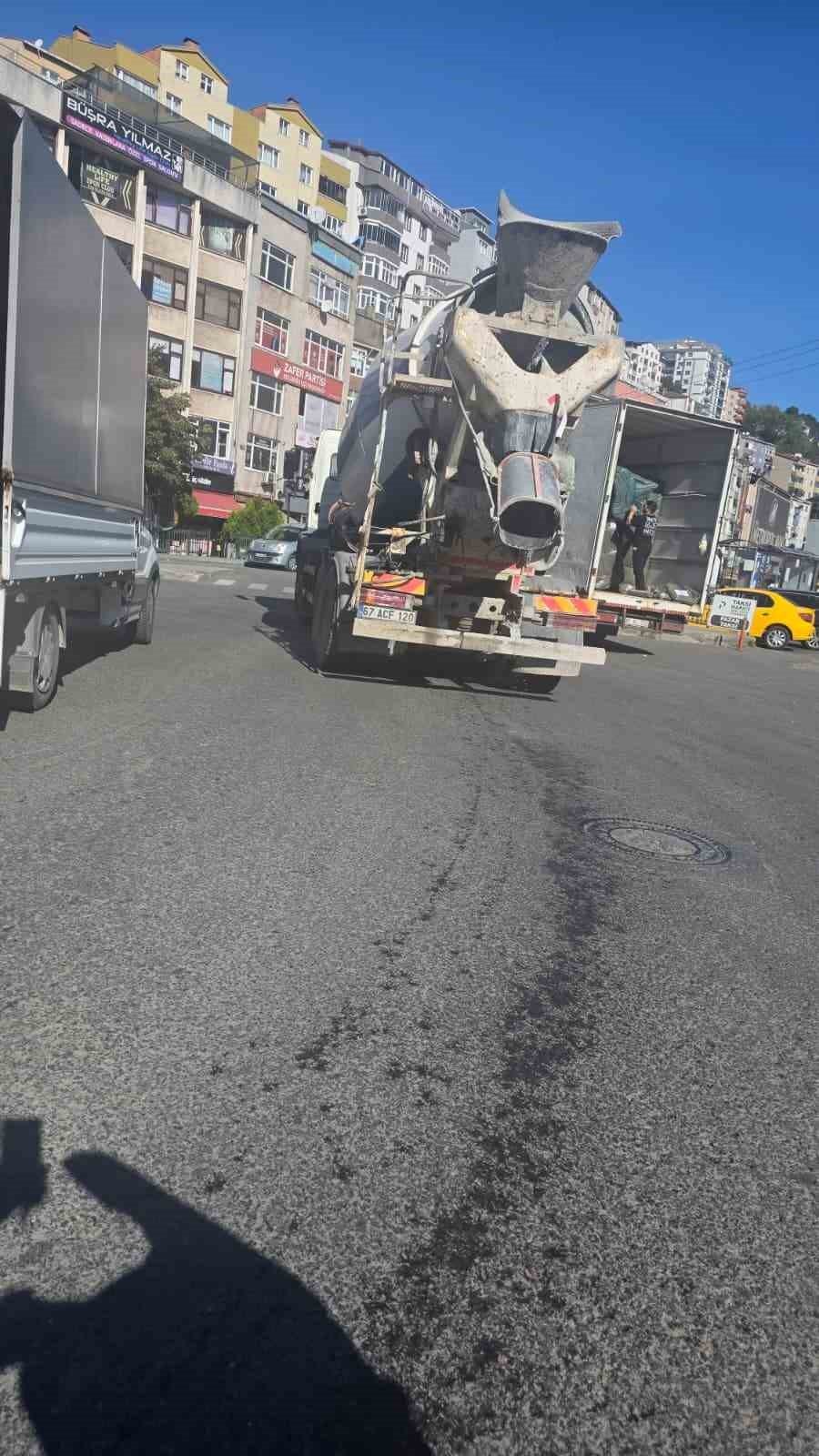 Ereğli’de beton mikserinden çevre kirliliği tepkisi