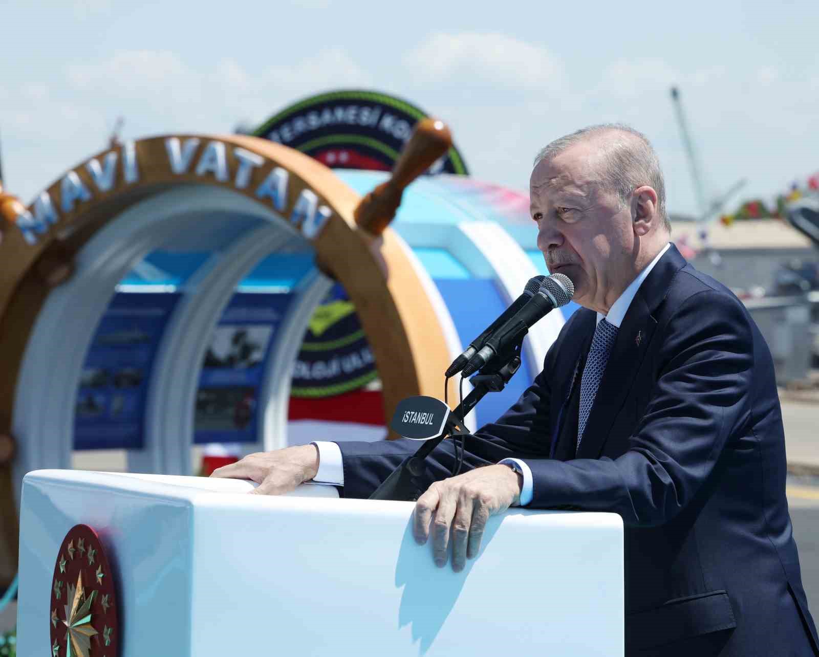 Cumhurbaşkanı Erdoğan: "Askeri gemi inşa sanayimiz, 103 yıllık cumhuriyet tarihimizin en yoğun ve en verimli günlerini yaşıyor"