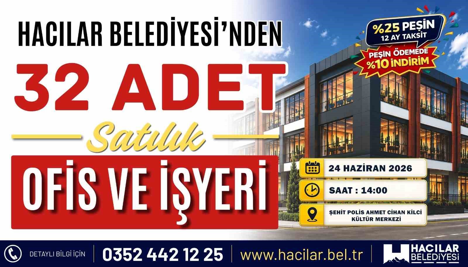Hacılar’da 32 işyeri yeni sahiplerini bekliyor