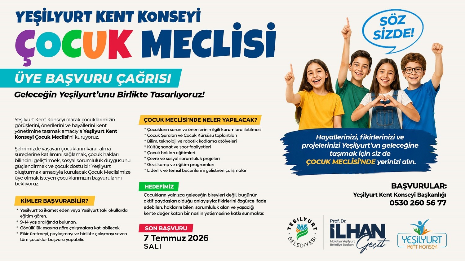 Yeşilyurt Kent Konseyi'nde çocuk meclisi kuruluyor