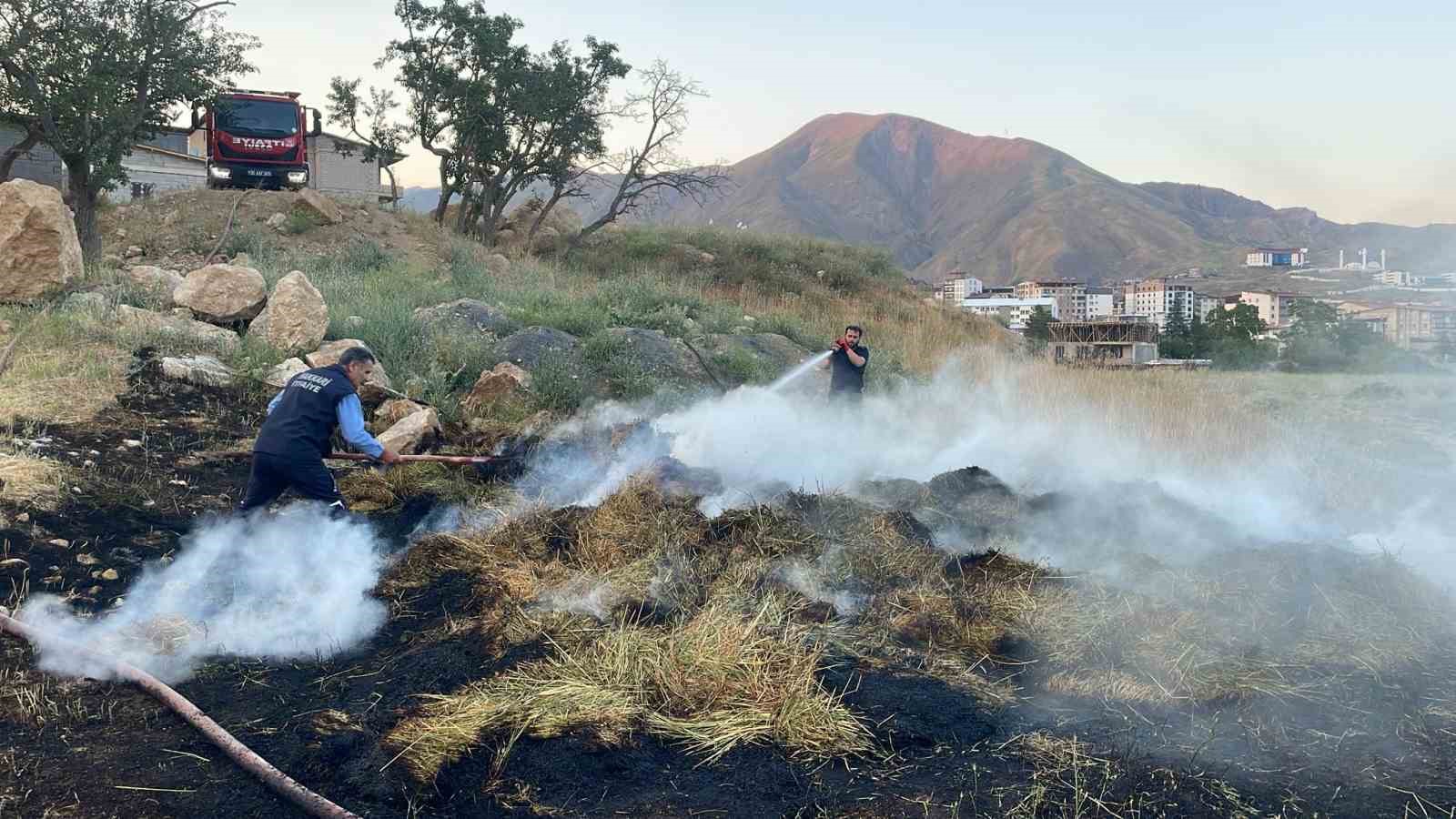 Hakkari'de ot yangını