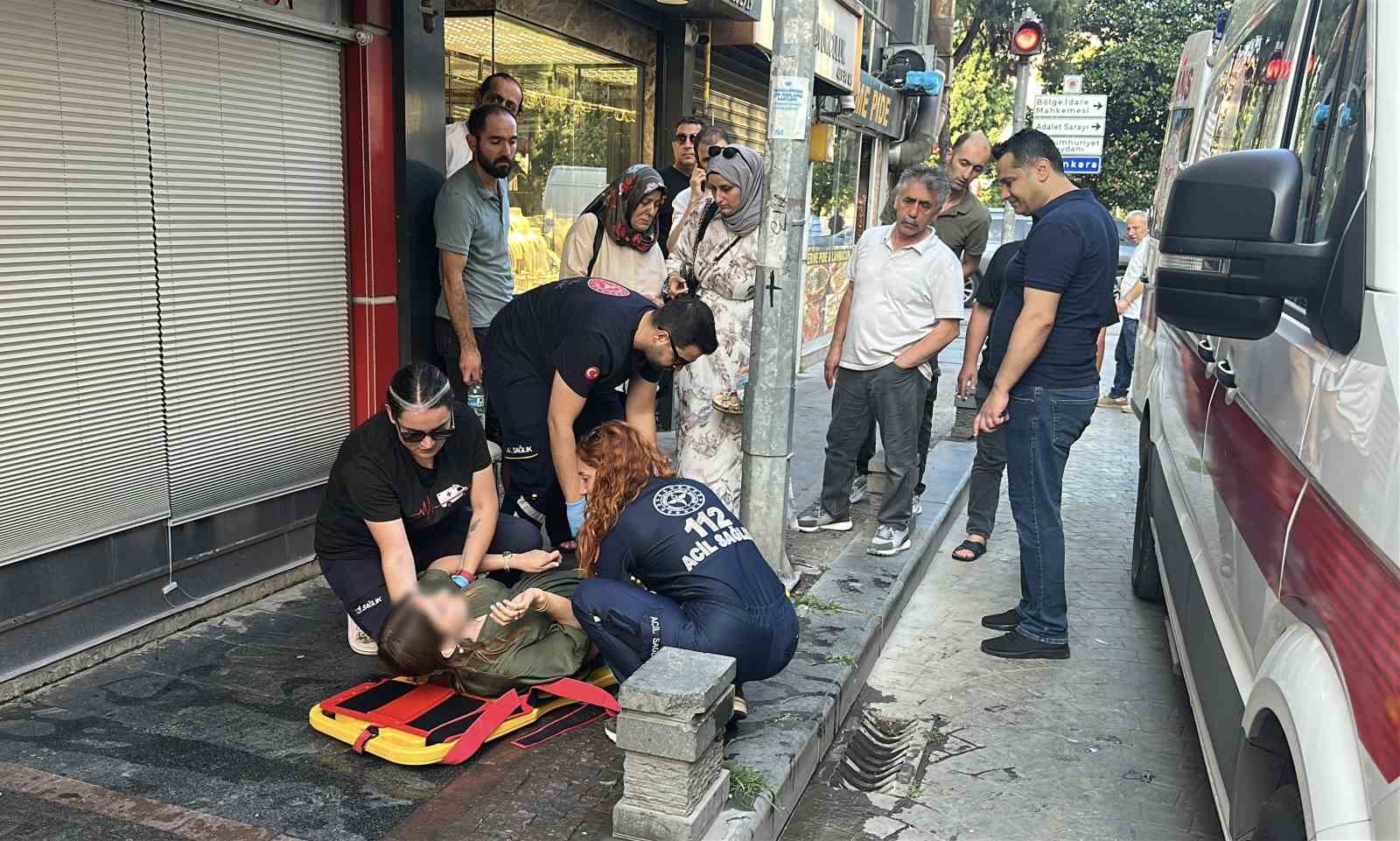 Samsun'da ıslak zeminde düşen genç kadın hastaneye kaldırıldı