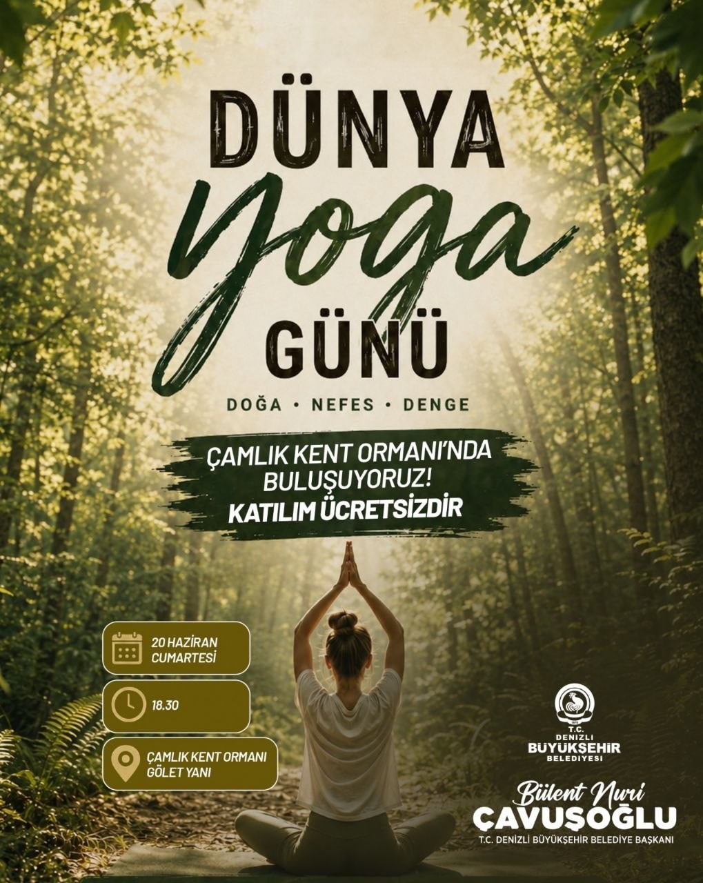 Denizli, Dünya Yoga Gününde Çamlık’ta buluşacak