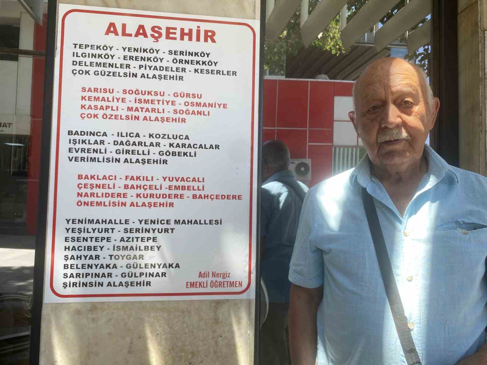 Emekli öğretmen, Alaşehir’in 51 mahallesini şiirde buluşturdu