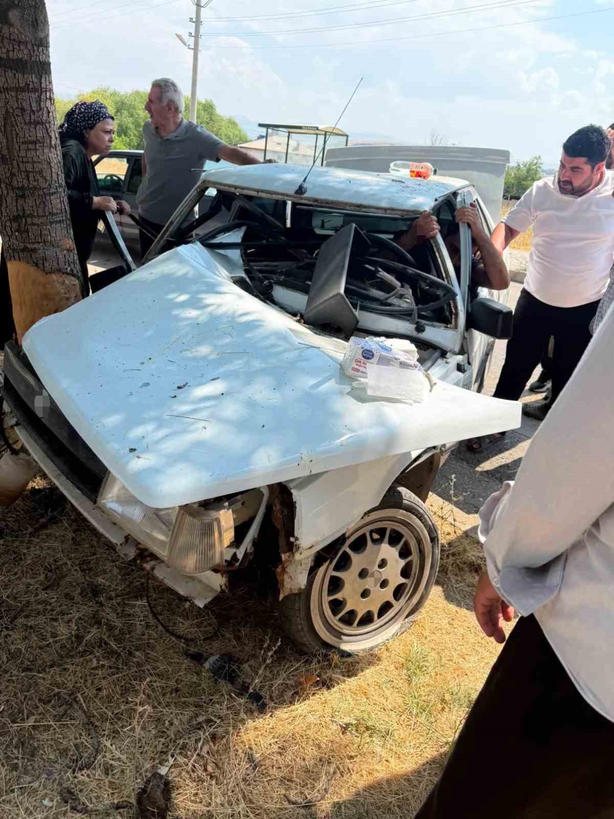 Elazığ’da otomobil ağaca çarptı: 1 yaralı