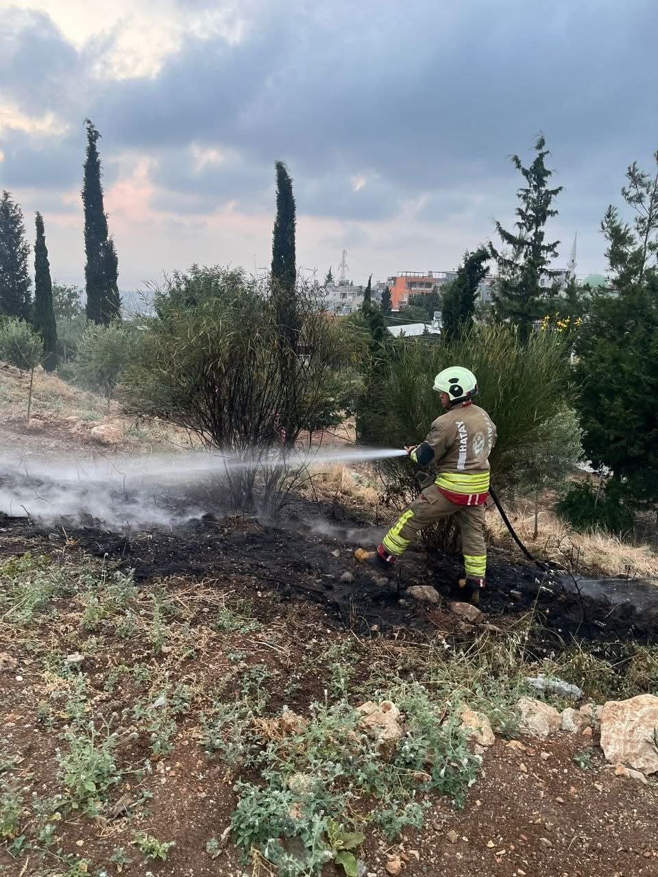 İskenderun'da otluk alan yangını