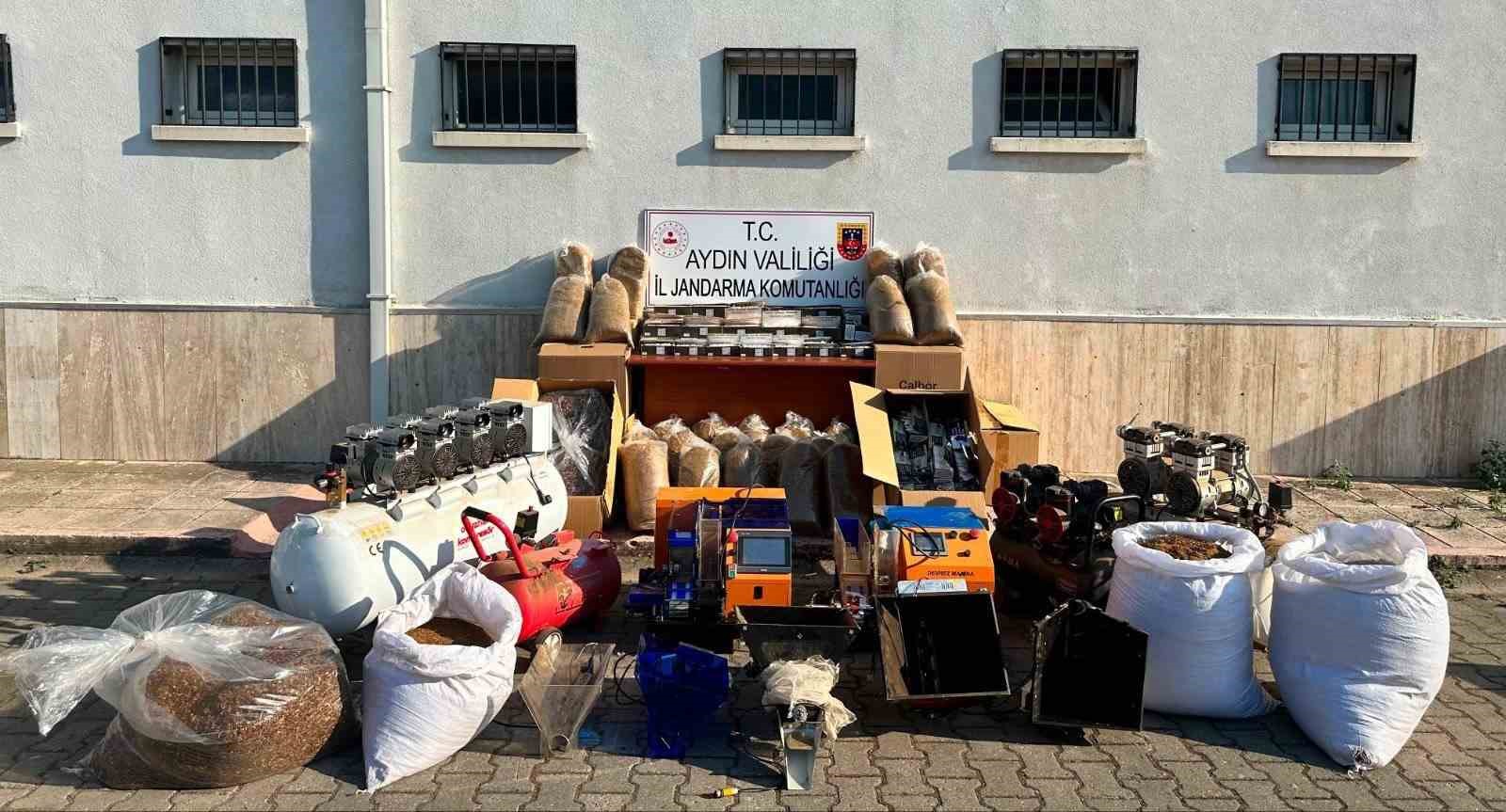 Köşk'te kaçak sigara imalathanesine operasyon: 350 kilo tütün ele geçirildi