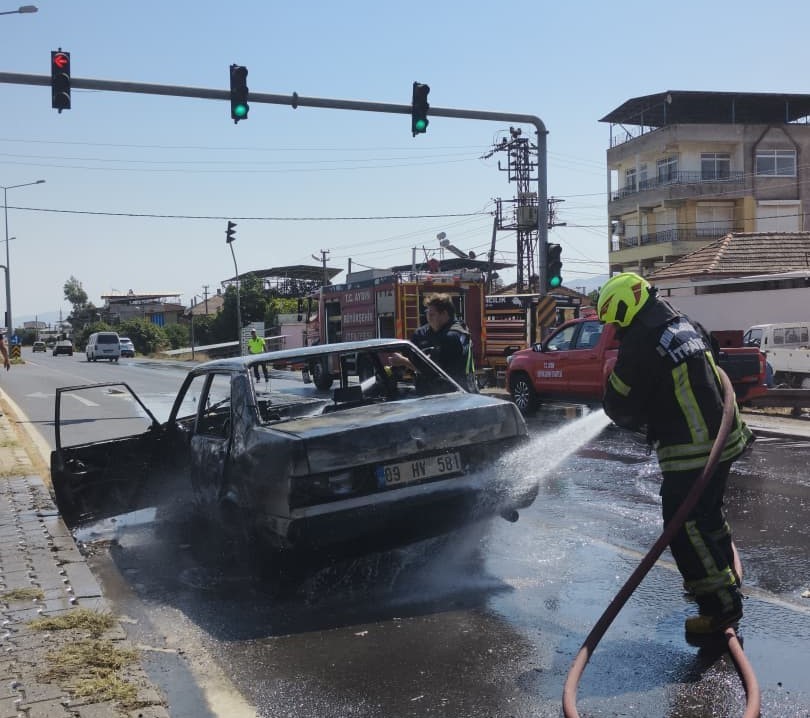 Aydın’da araç yangını